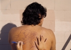 Arlene Mejorado_I Remember Drawing on-My Fathers Back With a Ballpoint Pen, 2023